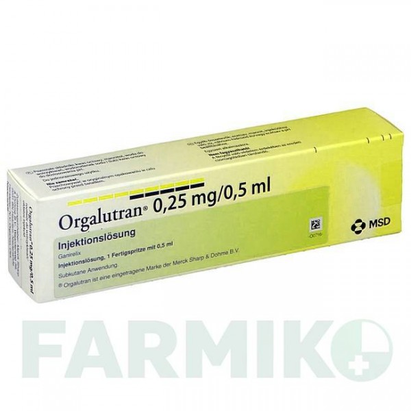 ОРГАЛУТРАН (ORGALUTRAN) 0,25 мг/0,5 мл раствор 1 шт - Ганиреликс KOHLPHARMA
