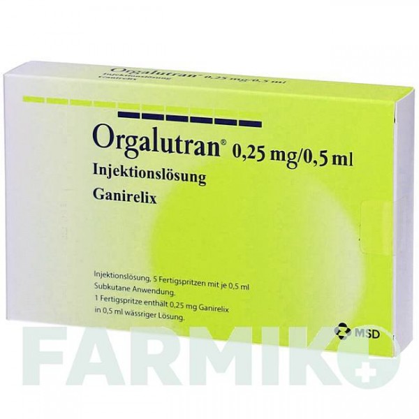 ОРГАЛУТРАН (ORGALUTRAN) 0,25 мг/0,5 мл раствор 1x5 шт - Ганиреликс ORIFARM