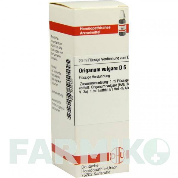 ОРИГАНУМ ВУЛГАРЕ (ORIGANUM VULGARE) D 6 раствор 20 мл - Гомеопатия DHU