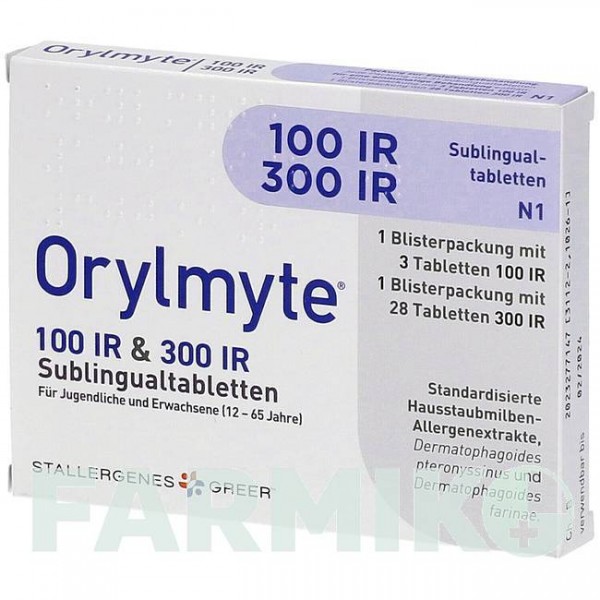 ОРИЛМАЙТ (ORYLMYTE) 100 ИР + 300 ИР таблетки 31 шт - Клещи домашней пыли STALLERGENES