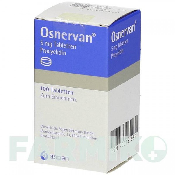 ОСНЕРВАН (OSNERVAN) 5 мг таблетки 100 шт - Проциклидин ASPEN