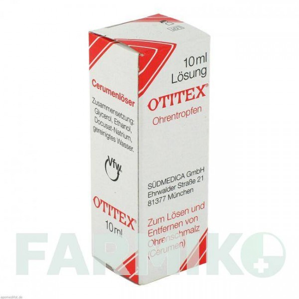ОТИТЕКС (OTITEX) капли 10 мл - Активные вещества SUDMEDICA