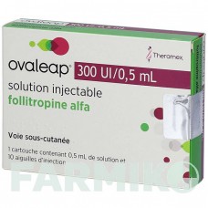 ОВАЛИП (OVALEAP) 300 МЕ/0,5 мл раствор 1 шт - Фоллитропин альфа CC PHARMA