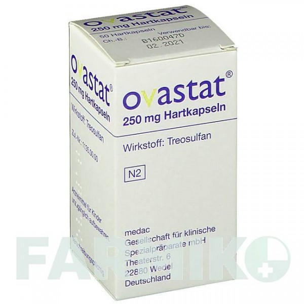 ОВАСТАТ (OVASTAT) 250 мг капсулы 50 шт - Треосульфан MEDAC