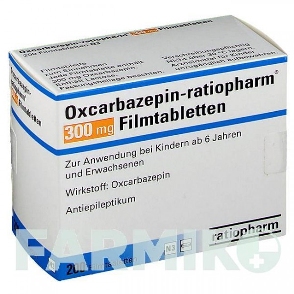 ОКСКАРБАЗЕПИН (OXCARBAZEPIN) 300 мг таблетки 200 шт - Окскарбазепин RATIOPHARM