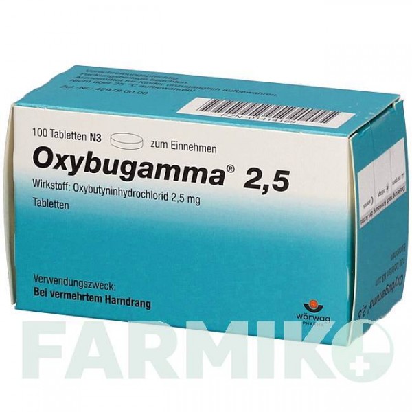 ОКСИБУГАММА (OXYBUGAMMA) 2,5 таблетки 100 шт - Оксибутинин AAA - PHARMA