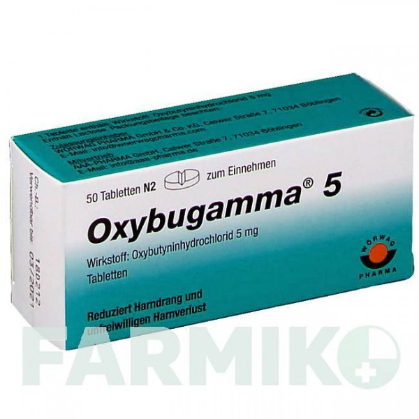 ОКСИБУГАММА (OXYBUGAMMA) 5 таблетки 50 шт - Оксибутинин AAA - PHARMA