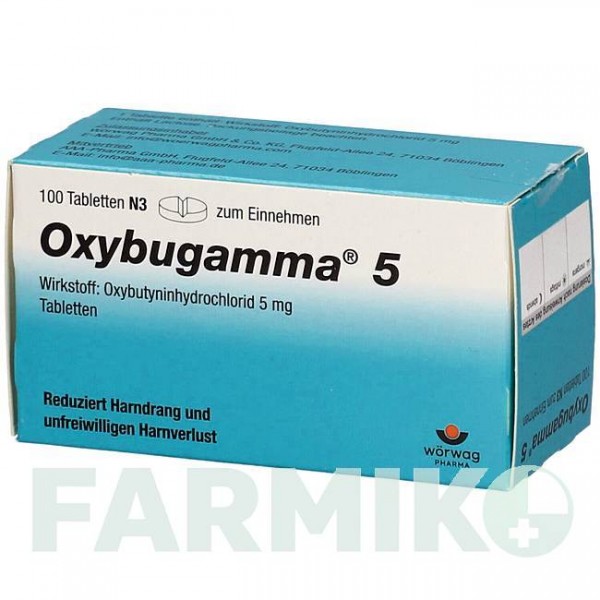 ОКСИБУГАММА (OXYBUGAMMA) 5 таблетки 100 шт - Оксибутинин AAA - PHARMA