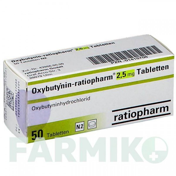 ОКСИБУТИНИН (OXYBUTYNIN) 2,5 мг таблетки 50 шт - Оксибутинин RATIOPHARM
