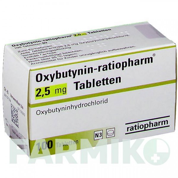 ОКСИБУТИНІН (OXYBUTYNIN) 2,5 мг таблетки 100 шт - Оксибутинін RATIOPHARM