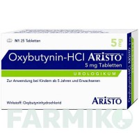 ОКСИБУТИНИН (OXYBUTYNIN) 5 мг таблетки 25 шт - Оксибутинин ARISTO PHARMA