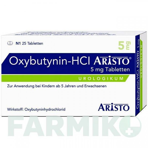ОКСИБУТИНИН (OXYBUTYNIN) 5 мг таблетки 25 шт - Оксибутинин ARISTO PHARMA