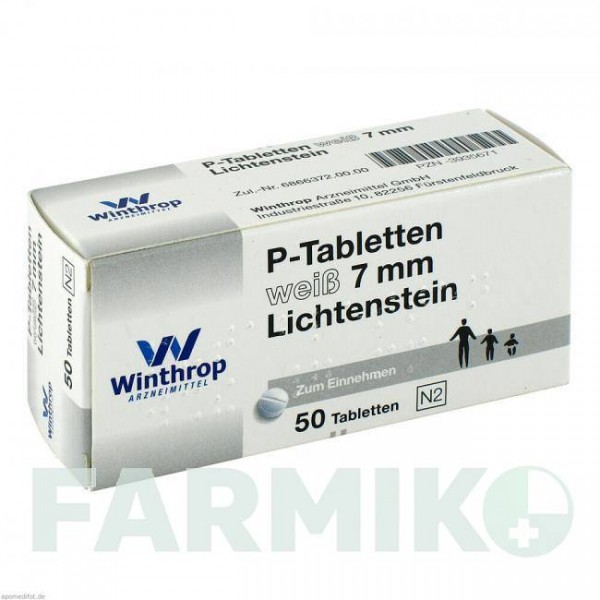 П ТАБЛЕТТЕН (P TABLETTEN) 7 мм таблетки 50 шт - Плацебо ZENTIVA