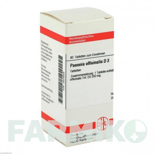 ПЕОНИЯ ОФФИЦИНАЛИС (PAEONIA OFFICINALIS) D 3 таблетки 80 шт - Гомеопатия DHU