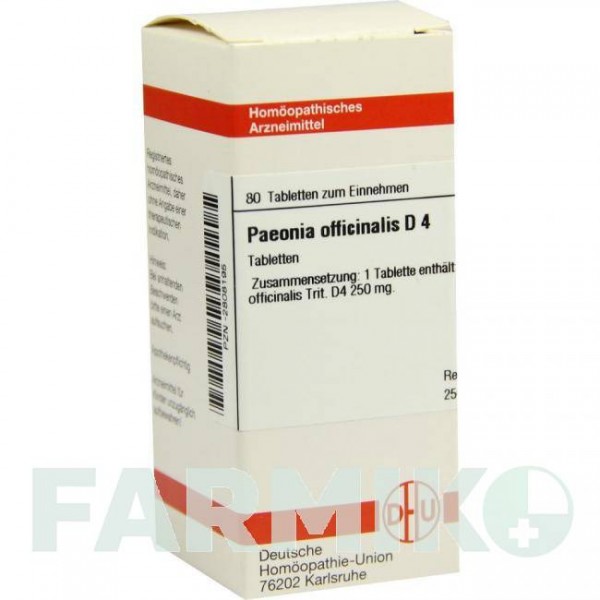 ПЕОНИЯ ОФФИЦИНАЛИС (PAEONIA OFFICINALIS) D 4 таблетки 80 шт - Гомеопатия DHU