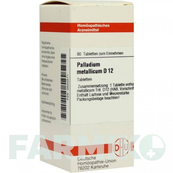ПАЛЛАДИУМ МЕТАЛЛИКУМ (PALLADIUM METALLICUM) D 12 таблетки 80 шт - Гомеопатия DHU