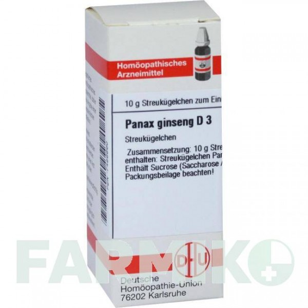 ПАНАКС ГИНЗЕНГ (PANAX GINSENG) D 3 глобули 10 г - Гомеопатия DHU