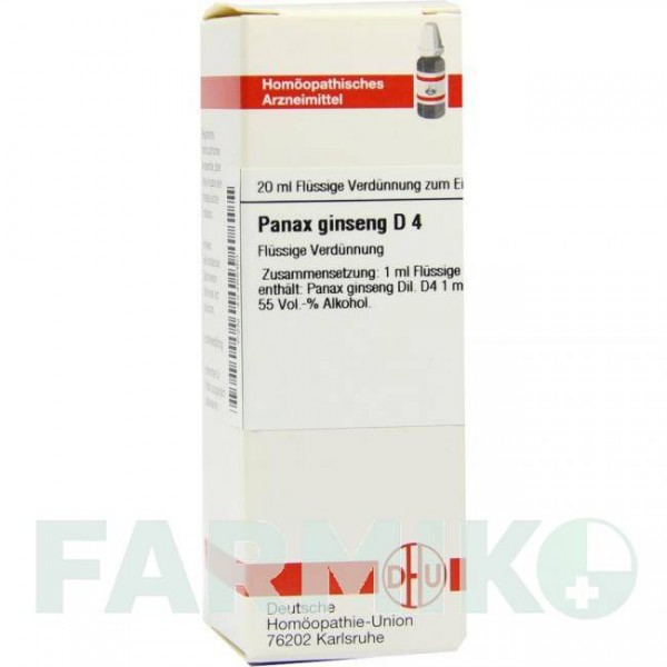 ПАНАКС ГИНЗЕНГ (PANAX GINSENG) D 4 раствор 20 мл - Гомеопатия DHU
