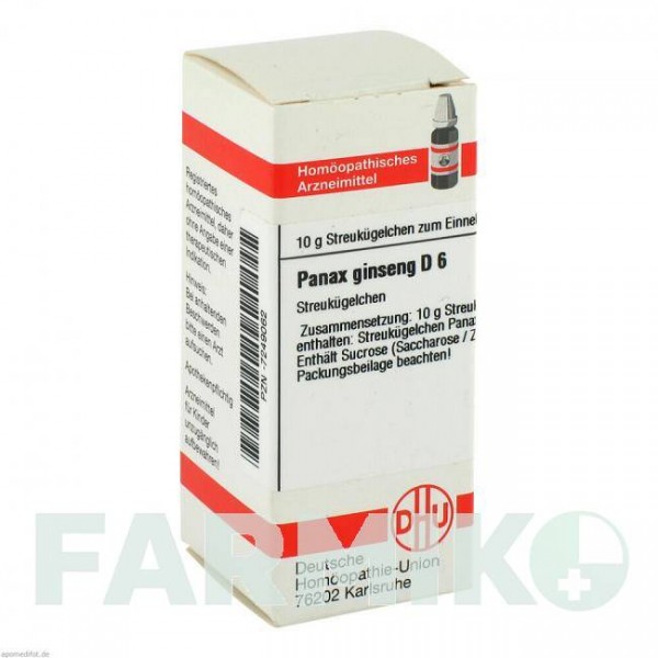 ПАНАКС ГИНЗЕНГ (PANAX GINSENG) D 6 глобули 10 г - Гомеопатия DHU