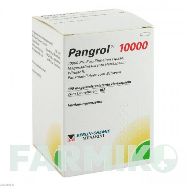 ПАНГРОЛ (PANGROL) 10000 капсули 100 шт - Мультіензими BERLIN-CHEMIE