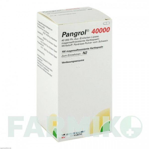 ПАНГРОЛ (PANGROL) 40000 капсулы 100 шт - Мультиэнзимы BERLIN-CHEMIE