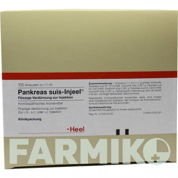 ПАНКРЕАС СУИС (PANKREAS SUIS) ампулы 100 шт - Гомеопатия BIOLOGISCHE HEILMITTEL HEEL