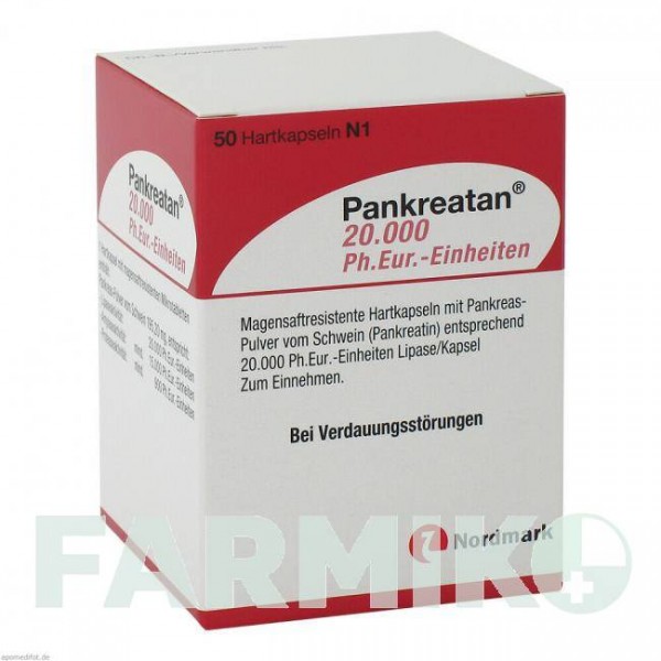 ПАНКРЕАТАН (PANKREATAN) 20000 капсулы 50 шт - Мультиэнзимы NORDMARK PHARMA