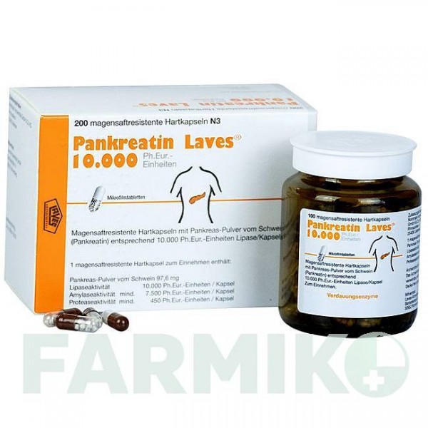 ПАНКРЕАТИН (PANKREATIN) 10000 капсулы 200 шт - Мультиэнзимы LAVES