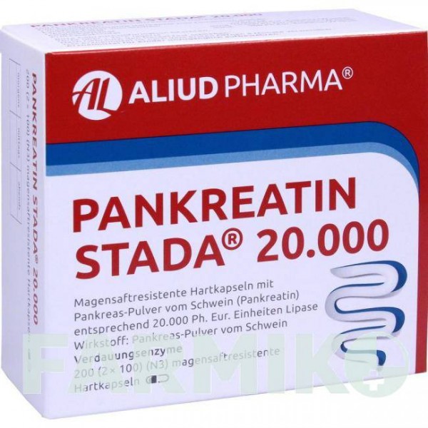 ПАНКРЕАТИН (PANKREATIN) 20000 капсулы 200 шт - Мультиэнзимы ALIUD PHARMA