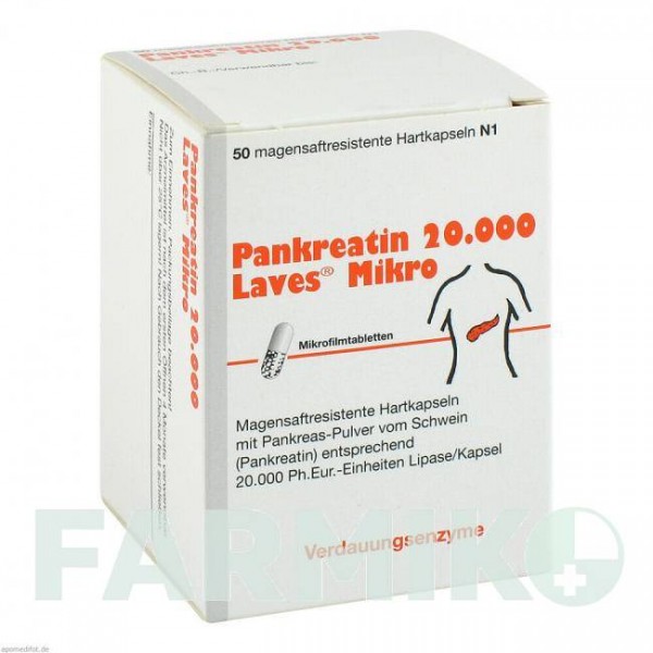 ПАНКРЕАТИН (PANKREATIN) 20000 капсулы 50 шт - Мультиэнзимы LAVES