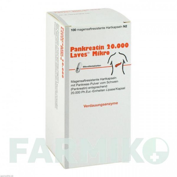 ПАНКРЕАТИН (PANKREATIN) 20000 капсулы 100 шт - Мультиэнзимы LAVES