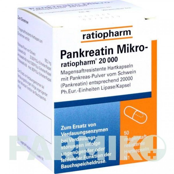 ПАНКРЕАТИН (PANKREATIN) 20000 капсули 50 шт - Мультіензими RATIOPHARM