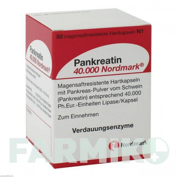 ПАНКРЕАТИН (PANKREATIN) 40000 капсулы 50 шт - Мультиэнзимы NORDMARK PHARMA