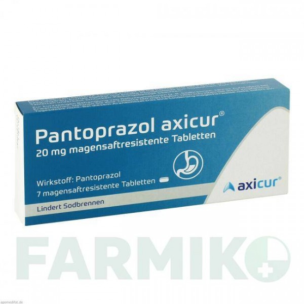 ПАНТОПРАЗОЛ (PANTOPRAZOL) 20 мг таблетки 7 шт - Пантопразол AXICORP PHARMA