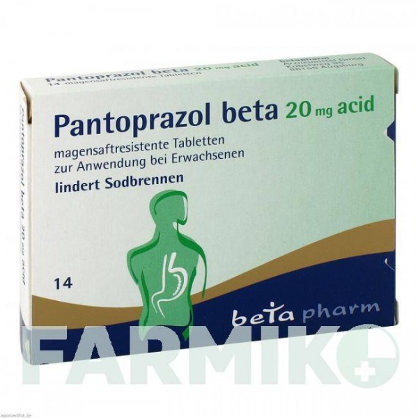 ПАНТОПРАЗОЛ (PANTOPRAZOL) 20 мг таблетки 14 шт - Пантопразол BETAPHARM