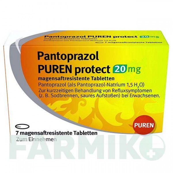 ПАНТОПРАЗОЛ (PANTOPRAZOL) 20 мг таблетки 7 шт - Пантопразол PUREN PHARMA