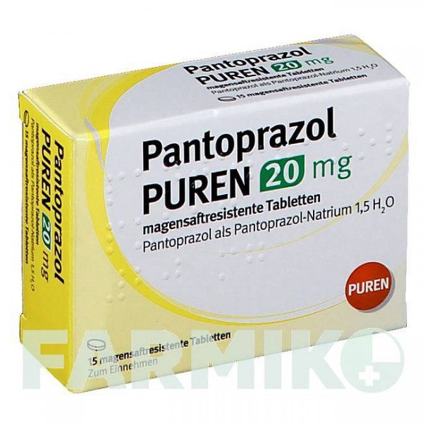 ПАНТОПРАЗОЛ (PANTOPRAZOL) 20 мг таблетки 15 шт - Пантопразол PUREN PHARMA