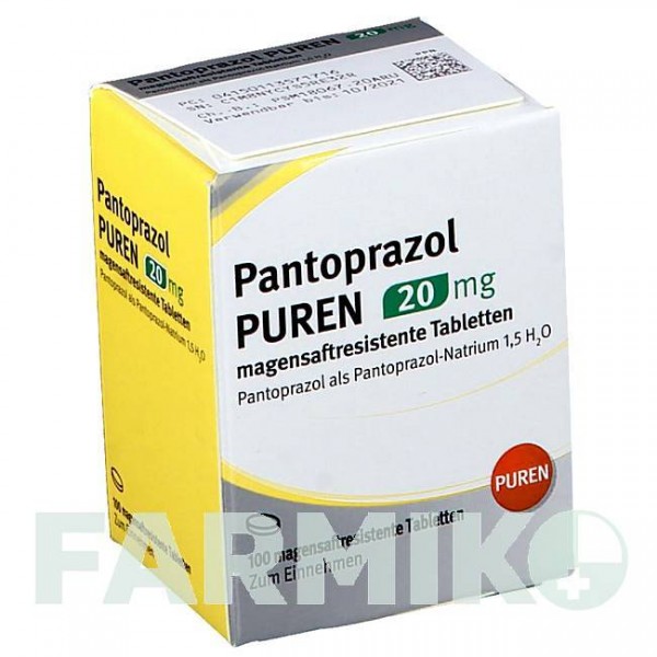 ПАНТОПРАЗОЛ (PANTOPRAZOL) 20 мг таблетки 100 шт - Пантопразол PUREN PHARMA
