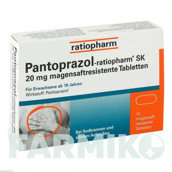 ПАНТОПРАЗОЛ (PANTOPRAZOL) 20 мг таблетки 14 шт - Пантопразол RATIOPHARM