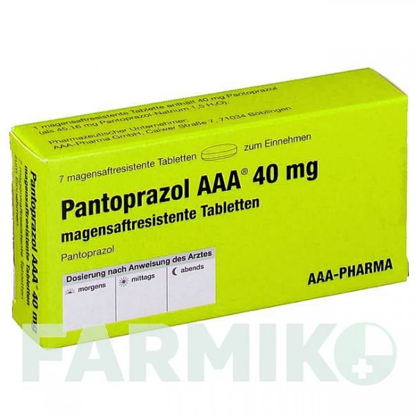 ПАНТОПРАЗОЛ (PANTOPRAZOL) 40 мг таблетки 7 шт - Пантопразол AAA - PHARMA
