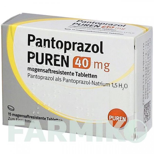 ПАНТОПРАЗОЛ (PANTOPRAZOL) 40 мг таблетки 15 шт - Пантопразол PUREN PHARMA