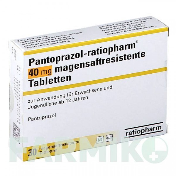 ПАНТОПРАЗОЛ (PANTOPRAZOL) 40 мг таблетки 30 шт - Пантопразол RATIOPHARM