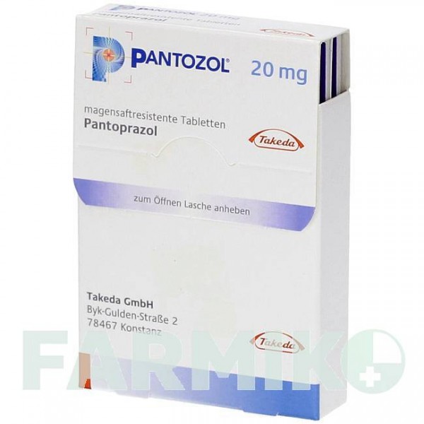 ПАНТОЗОЛ (PANTOZOL) 20 мг таблетки 14 шт - Пантопразол TAKEDA