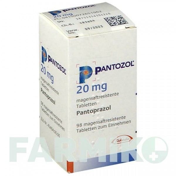 ПАНТОЗОЛ (PANTOZOL) 20 мг таблетки 98 шт - Пантопразол TAKEDA