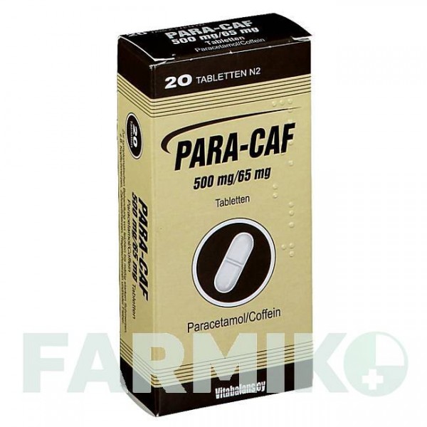 ПАРА КАФ (PARA CAF) 500 мг/65 мг таблетки 20 шт - Парацетамол, Кофеин BLANCO PHARMA