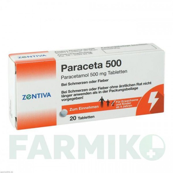ПАРАЦЕТА (PARACETA) 500 таблетки 20 шт - Парацетамол ZENTIVA
