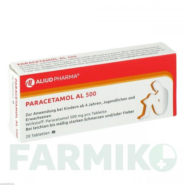 ПАРАЦЕТАМОЛ (PARACETAMOL) 500 таблетки 20 шт - Парацетамол ALIUD PHARMA