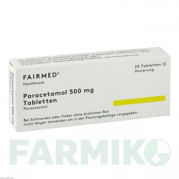 ПАРАЦЕТАМОЛ (PARACETAMOL) 500 таблетки 20 шт - Парацетамол FAIRMED HEALTHCARE