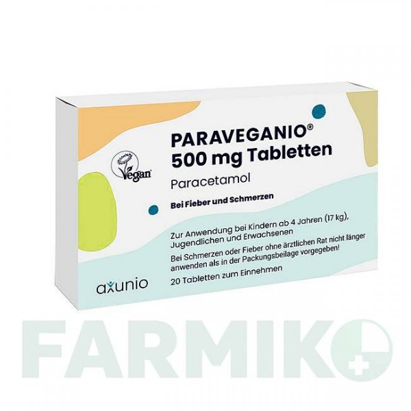 ПАРАВЕГАНІО (PARAVEGANIO) 500 мг таблетки 20 шт - Парацетамол AXUNIO PHARMA