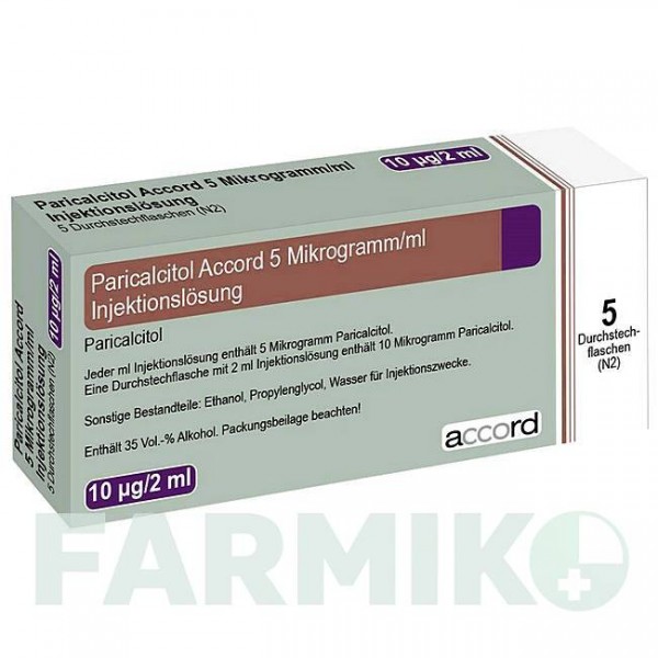 ПАРІКАЛЬЦИТОЛ (PARICALCITOL) 5 мкг/мл розчин 5x2 мл - Парікальцитол ACCORD HEALTHCARE
